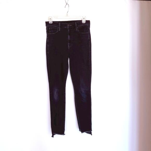 Mother Jeans Size 27 The Stunner Zip Two Step Fray Holding Hands Dark Wash - Picture 2 of 16